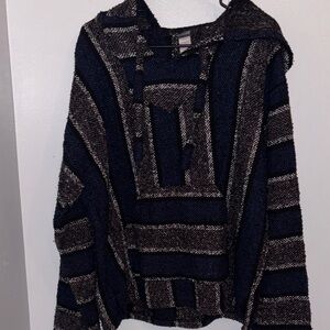 EARTHBOUND Navy and Gray Striped Jacket
